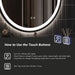 4 in 1 Blacklit Framed Round LED Bathroom Mirror - Sweatfully