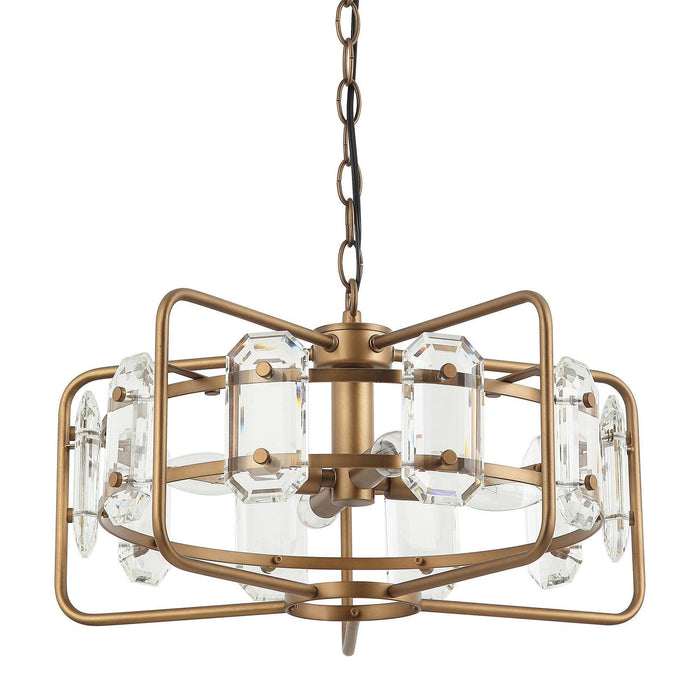 4-Light Golden or Black Modern Crystal Island Pendant Light - Sweatfully