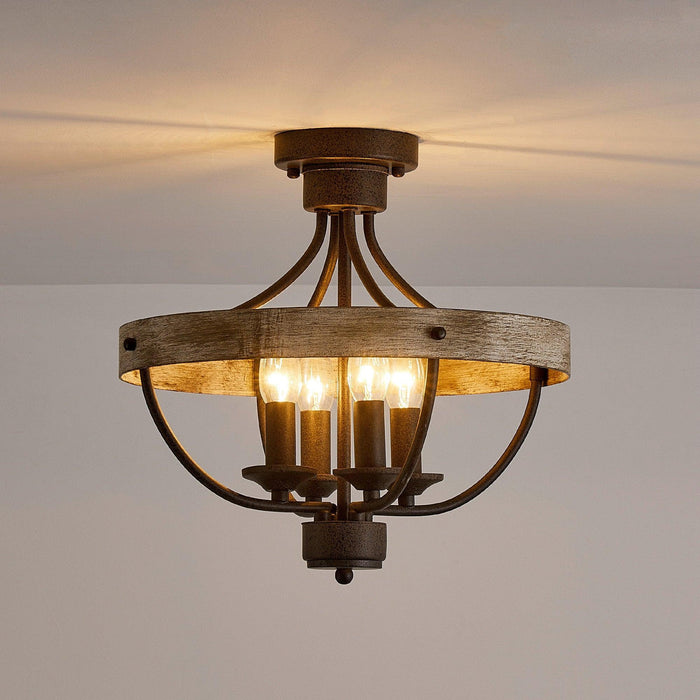 4-Light Industrial Ceiling Light - Sweatfully