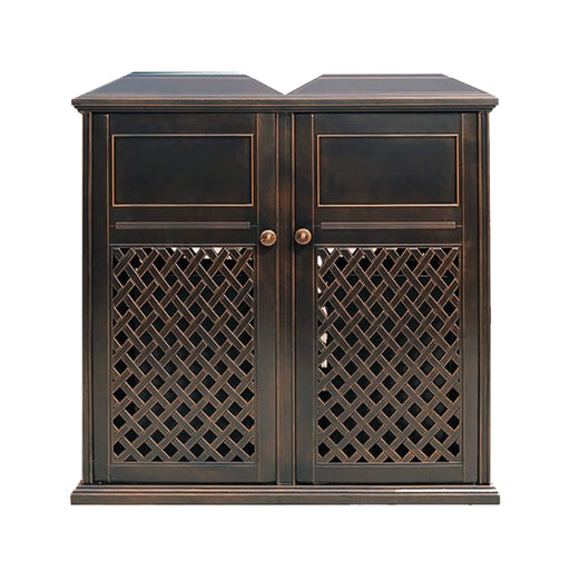 40" Outdoor Double Bucket Cast Aluminum Commercial Trash Can With Ashtray (SAK49250) - Sweatfully