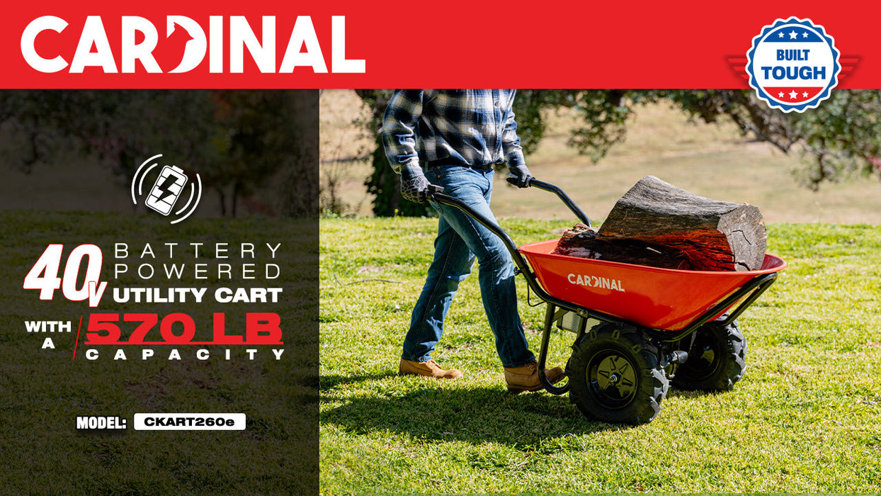 Electric Utility Cart 40V Battery-Powered Wheelbarrow 570-lb. Bucket Capacity - Sweatfully