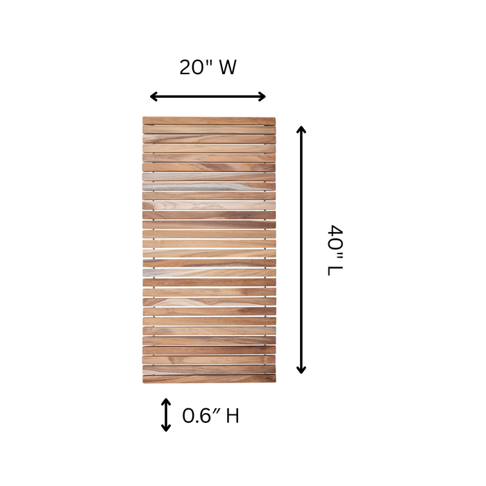 Sandpoint Natural Teak Shower and Bath String Mat 40″ x 20″ - Sweatfully