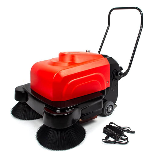 41" Heavy Duty Battery Powered Walk-Behind Industrial Floor Sweeper W/ Water Sprinklers (92516273) - Sweatfully