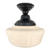 SCHOOLHOUSE Authentic Historical 1930's Antique Milk Glass Ceiling Light - Sweatfully