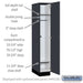 Salsbury 12" Wide Premier Wood Locker - Single Tier - 1 Wide - 6 Feet High - 21" Deep - Carbon Mesh - Hasps - Sweatfully