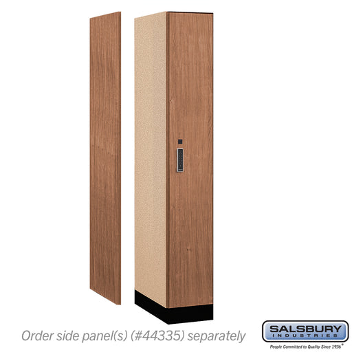 Salsbury 12" Wide Premier Wood Locker - Single Tier - 1 Wide - 6 Feet High - 21" Deep - Red Oak - Electronic Locks - Sweatfully