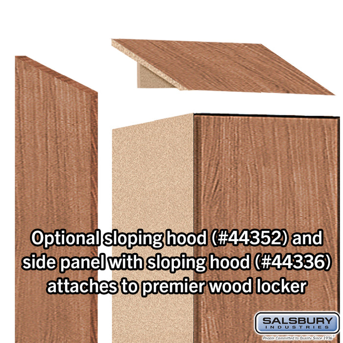 Salsbury 12" Wide Premier Wood Locker - Single Tier - 1 Wide - 6 Feet High - 21" Deep - Red Oak - Resettable Combination Locks - Sweatfully
