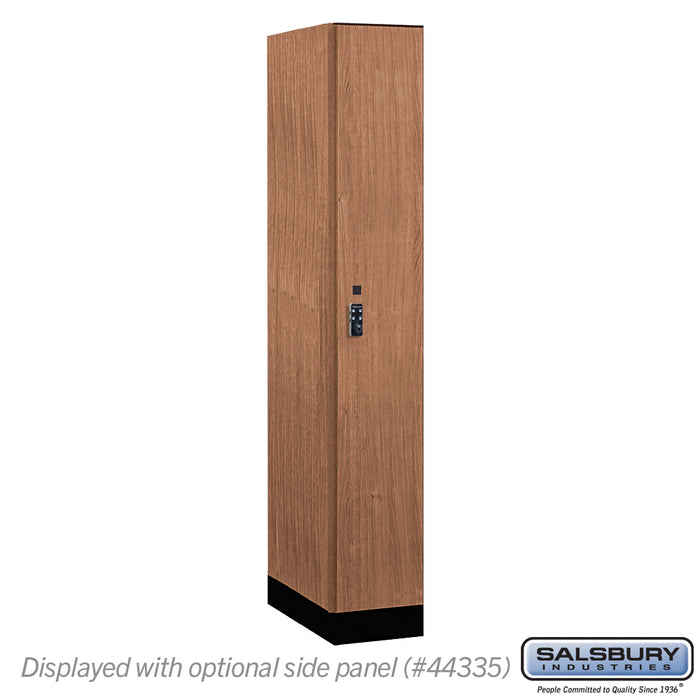 Salsbury 12" Wide Premier Wood Locker - Single Tier - 1 Wide - 6 Feet High - 21" Deep - Red Oak - Resettable Combination Locks - Sweatfully