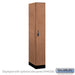 Salsbury 12" Wide Premier Wood Locker - Single Tier - 1 Wide - 6 Feet High - 21" Deep - Red Oak - Resettable Combination Locks - Sweatfully