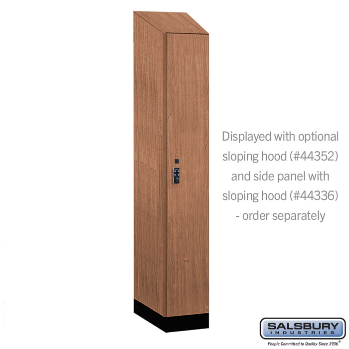 Salsbury 12" Wide Premier Wood Locker - Single Tier - 1 Wide - 6 Feet High - 21" Deep - Red Oak - Resettable Combination Locks - Sweatfully
