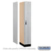 Salsbury 12" Wide Premier Wood Locker - Single Tier - 1 Wide - 6 Feet High - 21" Deep - Silver Teak - Resettable Combination Locks - Sweatfully