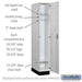 Salsbury 12" Wide Premier Wood Locker - Single Tier - 1 Wide - 6 Feet High - 21" Deep - Silver Teak - Resettable Combination Locks - Sweatfully