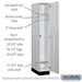 Salsbury 12" Wide Premier Wood Locker - Single Tier - 1 Wide - 6 Feet High - 21" Deep - Silver Teak - Hasps - Sweatfully