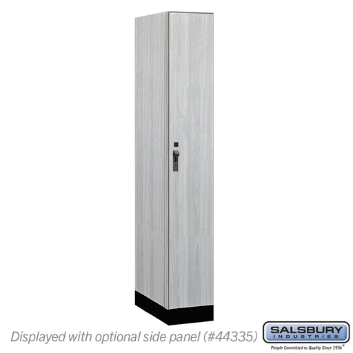 Salsbury 12" Wide Premier Wood Locker - Single Tier - 1 Wide - 6 Feet High - 21" Deep - Silver Teak - Hasps - Sweatfully