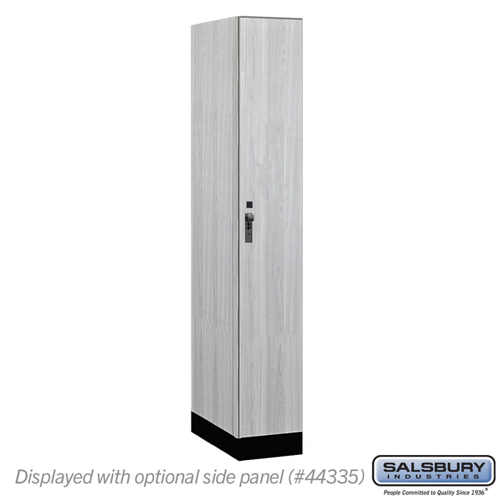 Salsbury 12" Wide Premier Wood Locker - Single Tier - 1 Wide - 6 Feet High - 21" Deep - Silver Teak - Hasps - Sweatfully