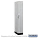 Salsbury 12" Wide Premier Wood Locker - Single Tier - 1 Wide - 6 Feet High - 21" Deep - Silver Teak - Hasps - Sweatfully