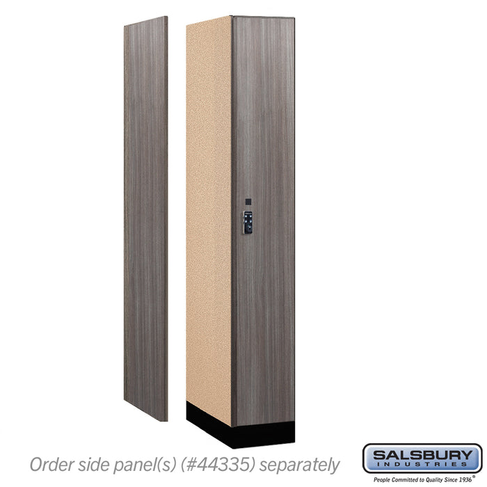 Salsbury 12" Wide Premier Wood Locker - Single Tier - 1 Wide - 6 Feet High - 21" Deep - Skyline Walnut - Resettable Combination Locks - Sweatfully