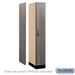 Salsbury 12" Wide Premier Wood Locker - Single Tier - 1 Wide - 6 Feet High - 21" Deep - Skyline Walnut - Resettable Combination Locks - Sweatfully