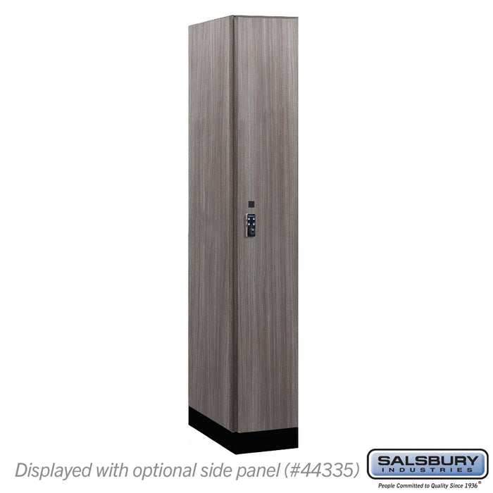 Salsbury 12" Wide Premier Wood Locker - Single Tier - 1 Wide - 6 Feet High - 21" Deep - Skyline Walnut - Resettable Combination Locks - Sweatfully