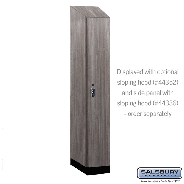 Salsbury 12" Wide Premier Wood Locker - Single Tier - 1 Wide - 6 Feet High - 21" Deep - Skyline Walnut - Resettable Combination Locks - Sweatfully