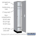 Salsbury 12" Wide Premier Wood Locker - Single Tier - 1 Wide - 6 Feet High - 21" Deep - Winter Fog - Electronic Locks - Sweatfully