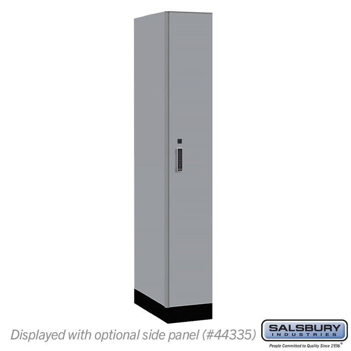 Salsbury 12" Wide Premier Wood Locker - Single Tier - 1 Wide - 6 Feet High - 21" Deep - Winter Fog - Electronic Locks - Sweatfully