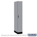 Salsbury 12" Wide Premier Wood Locker - Single Tier - 1 Wide - 6 Feet High - 21" Deep - Winter Fog - Hasps - Sweatfully