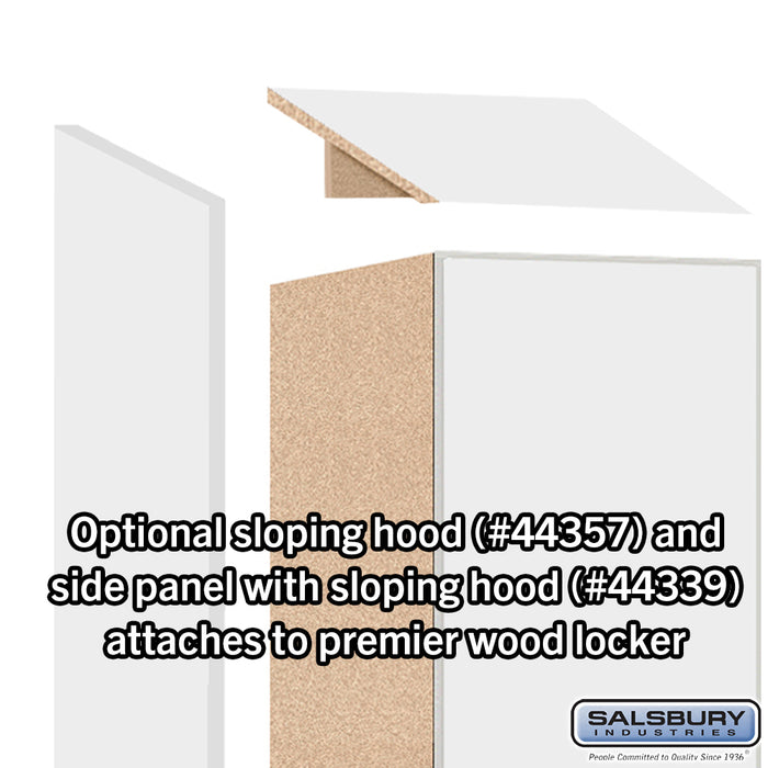 Salsbury 12" Wide Premier Wood Locker - Single Tier - 1 Wide - 6 Feet High - 15" Deep - Arctic White - Resettable Combination Locks - Sweatfully