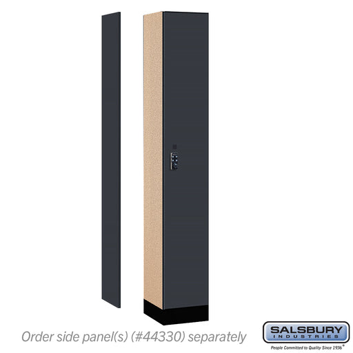 Salsbury 12" Wide Premier Wood Locker - Single Tier - 1 Wide - 6 Feet High - 15" Deep - Carbon Mesh - Resettable Combination Locks - Sweatfully