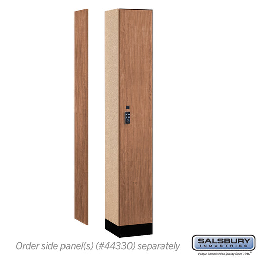 Salsbury 12" Wide Premier Wood Locker - Single Tier - 1 Wide - 6 Feet High - 15" Deep - Red Oak - Resettable Combination Locks - Sweatfully
