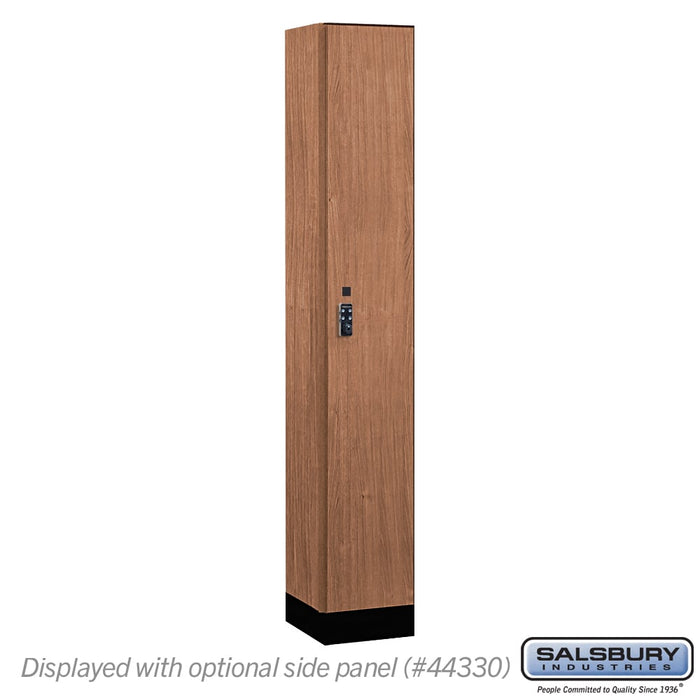 Salsbury 12" Wide Premier Wood Locker - Single Tier - 1 Wide - 6 Feet High - 15" Deep - Red Oak - Resettable Combination Locks - Sweatfully