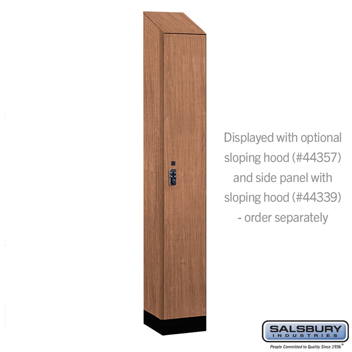 Salsbury 12" Wide Premier Wood Locker - Single Tier - 1 Wide - 6 Feet High - 15" Deep - Red Oak - Resettable Combination Locks - Sweatfully