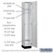 Salsbury 12" Wide Premier Wood Locker - Single Tier - 1 Wide - 6 Feet High - 15" Deep - Silver Teak - Electronic Locks - Sweatfully