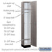 Salsbury 12" Wide Premier Wood Locker - Single Tier - 1 Wide - 6 Feet High - 15" Deep - Skyline Walnut - Resettable Combination Locks - Sweatfully
