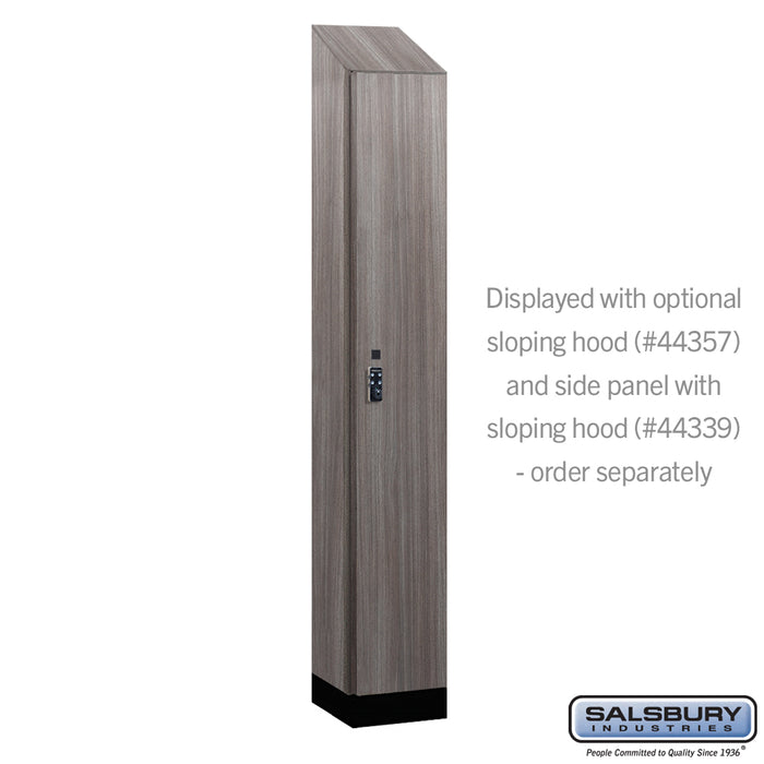 Salsbury 12" Wide Premier Wood Locker - Single Tier - 1 Wide - 6 Feet High - 15" Deep - Skyline Walnut - Resettable Combination Locks - Sweatfully