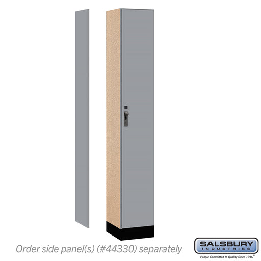 Salsbury 12" Wide Premier Wood Locker - Single Tier - 1 Wide - 6 Feet High - 15" Deep - Winter Fog - Hasps - Sweatfully