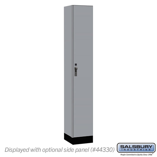 Salsbury 12" Wide Premier Wood Locker - Single Tier - 1 Wide - 6 Feet High - 15" Deep - Winter Fog - Hasps - Sweatfully