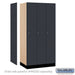 Salsbury 12" Wide Premier Wood Locker - Single Tier - 3 Wide - 6 Feet High - 21" Deep - Carbon Mesh - Resettable Combination Locks - Sweatfully