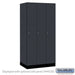 Salsbury 12" Wide Premier Wood Locker - Single Tier - 3 Wide - 6 Feet High - 21" Deep - Carbon Mesh - Resettable Combination Locks - Sweatfully
