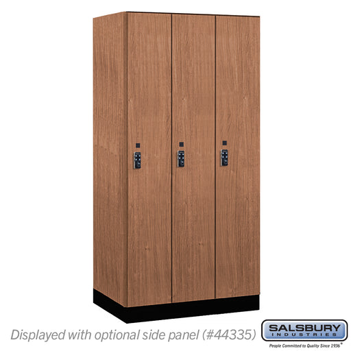 Salsbury 12" Wide Premier Wood Locker - Single Tier - 3 Wide - 6 Feet High - 21" Deep - Red Oak - Resettable Combination Locks - Sweatfully