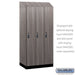 Salsbury 12" Wide Premier Wood Locker - Single Tier - 3 Wide - 6 Feet High - 21" Deep - Skyline Walnut - Resettable Combination Locks - Sweatfully