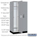 Salsbury 12" Wide Premier Wood Locker - Single Tier - 3 Wide - 6 Feet High - 21" Deep - Winter Fog - Electronic Locks - Sweatfully