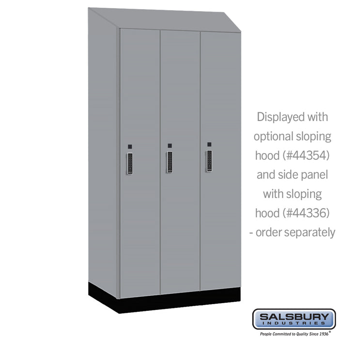 Salsbury 12" Wide Premier Wood Locker - Single Tier - 3 Wide - 6 Feet High - 21" Deep - Winter Fog - Electronic Locks - Sweatfully