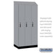 Salsbury 12" Wide Premier Wood Locker - Single Tier - 3 Wide - 6 Feet High - 21" Deep - Winter Fog - Electronic Locks - Sweatfully