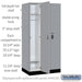 Salsbury 12" Wide Premier Wood Locker - Single Tier - 3 Wide - 6 Feet High - 21" Deep - Winter Fog - Resettable Combination Locks - Sweatfully