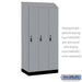 Salsbury 12" Wide Premier Wood Locker - Single Tier - 3 Wide - 6 Feet High - 21" Deep - Winter Fog - Resettable Combination Locks - Sweatfully