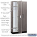 Salsbury 12" Wide Premier Wood Locker - Single Tier - 3 Wide - 6 Feet High - 15" Deep - Skyline Walnut - Electronic Locks - Sweatfully