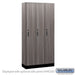 Salsbury 12" Wide Premier Wood Locker - Single Tier - 3 Wide - 6 Feet High - 15" Deep - Skyline Walnut - Electronic Locks - Sweatfully