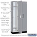 Salsbury 12" Wide Premier Wood Locker - Single Tier - 3 Wide - 6 Feet High - 15" Deep - Winter Fog - Electronic Locks - Sweatfully