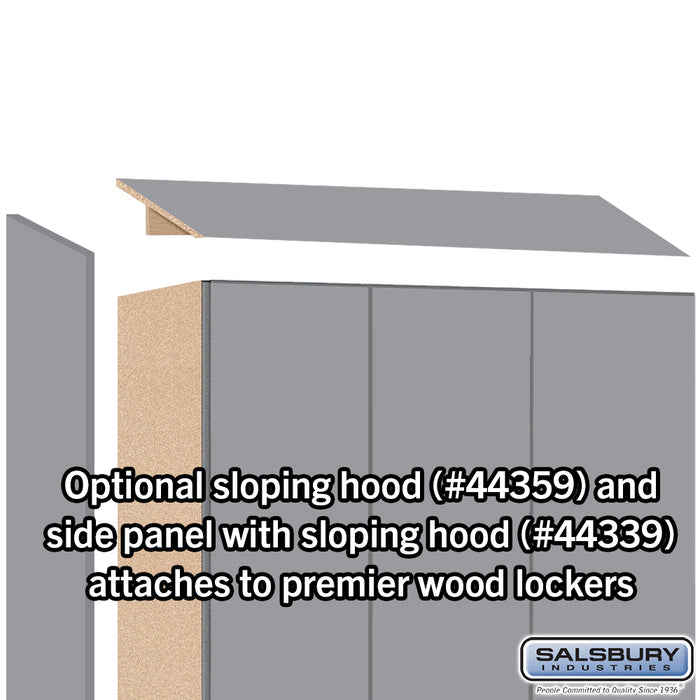 Salsbury 12" Wide Premier Wood Locker - Single Tier - 3 Wide - 6 Feet High - 15" Deep - Winter Fog - Electronic Locks - Sweatfully